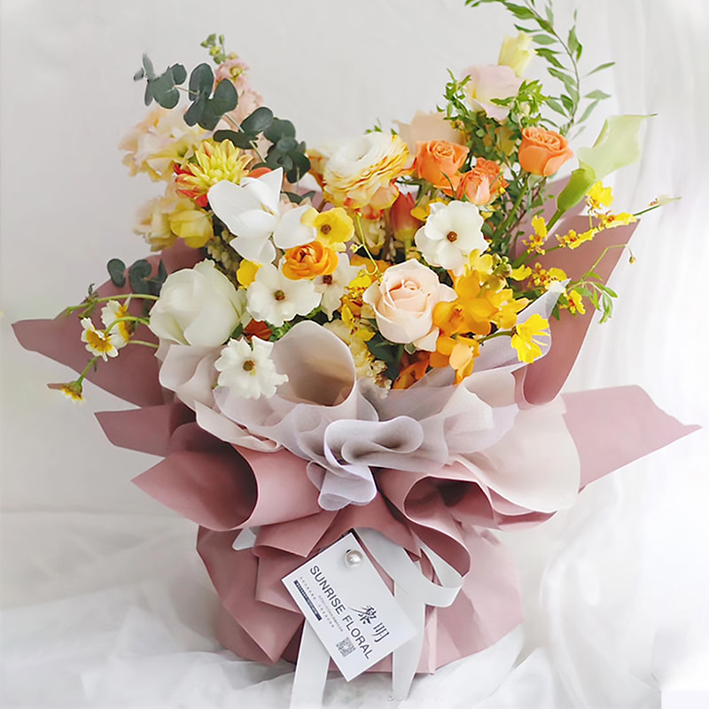 MYHC-01 Papel Ouya de doble cara y doble color Papel de regalo de flores con película nacarada