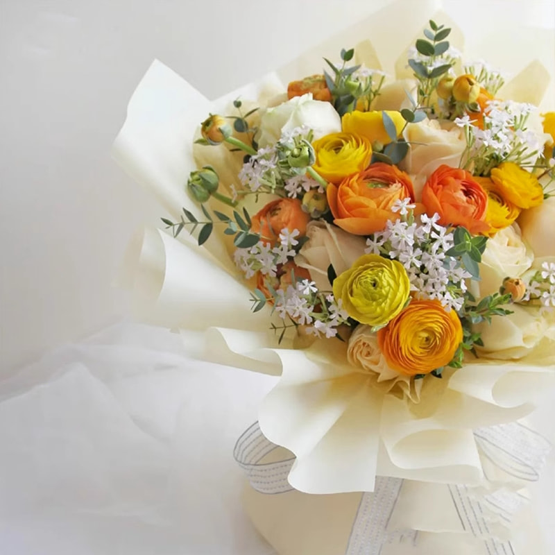 Película de embalaje de flores de color sólido de papel MYHC-02 BOPP Han Su