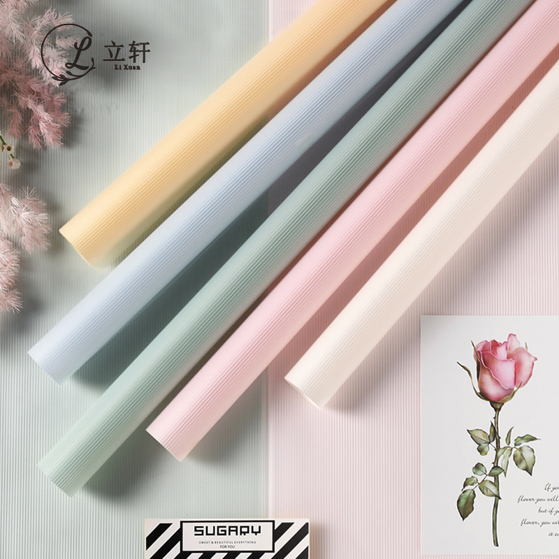 MYHC-04 Haze Line Película de embalaje de flores con patrón vertical de color sólido
