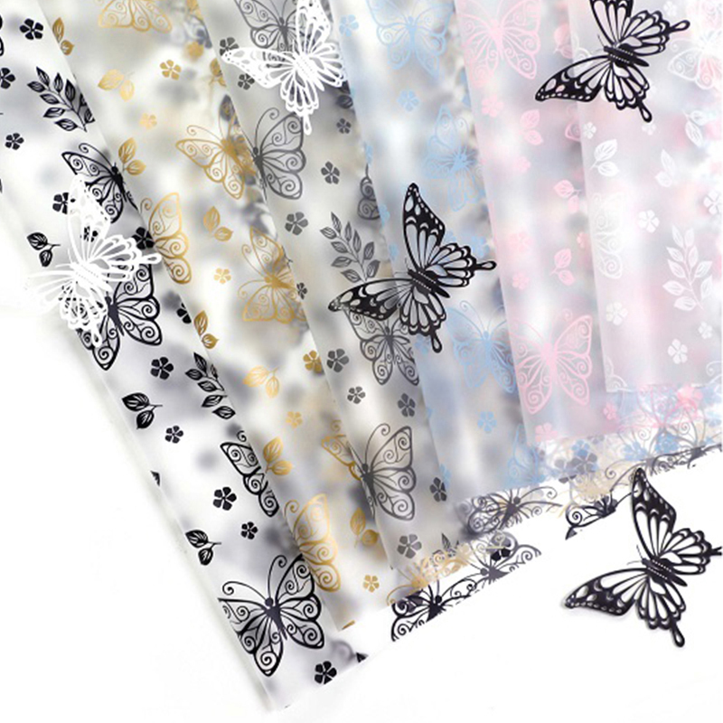 MYHC-07 Exquisitas líneas de mariposa, película transparente para embalaje de flores