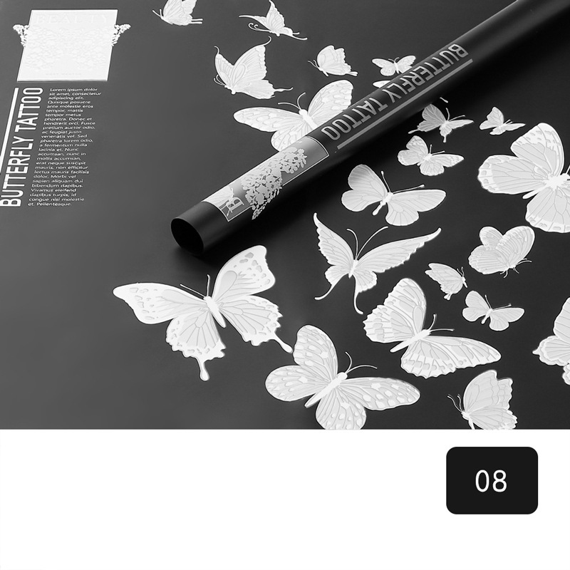Papel de regalo de flores mate opaco con patrón de mariposa MYHC-14