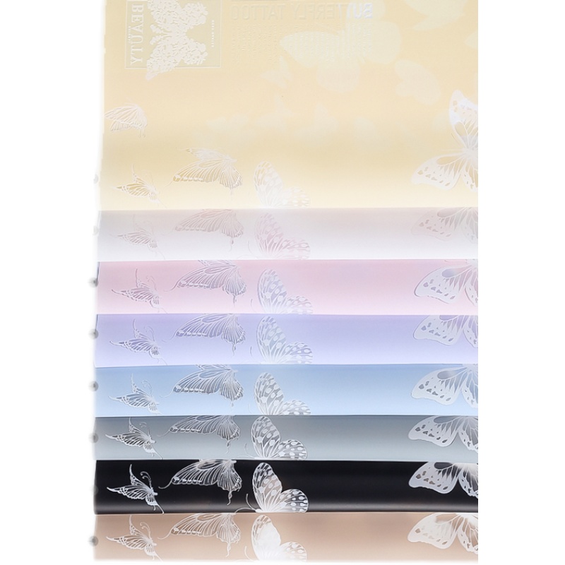 Papel de regalo de flores mate opaco con patrón de mariposa MYHC-14