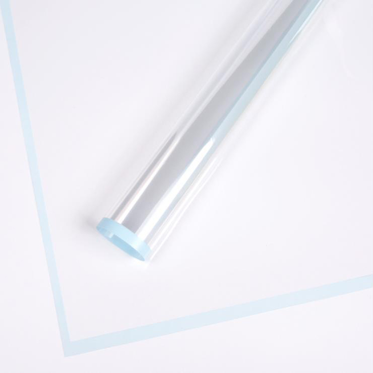 Papel de regalo de flores de plástico con borde monocromático transparente MYHC-15