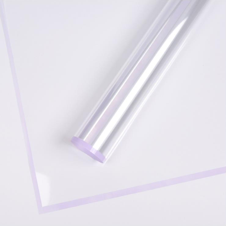 Papel de regalo de flores de plástico con borde monocromático transparente MYHC-15