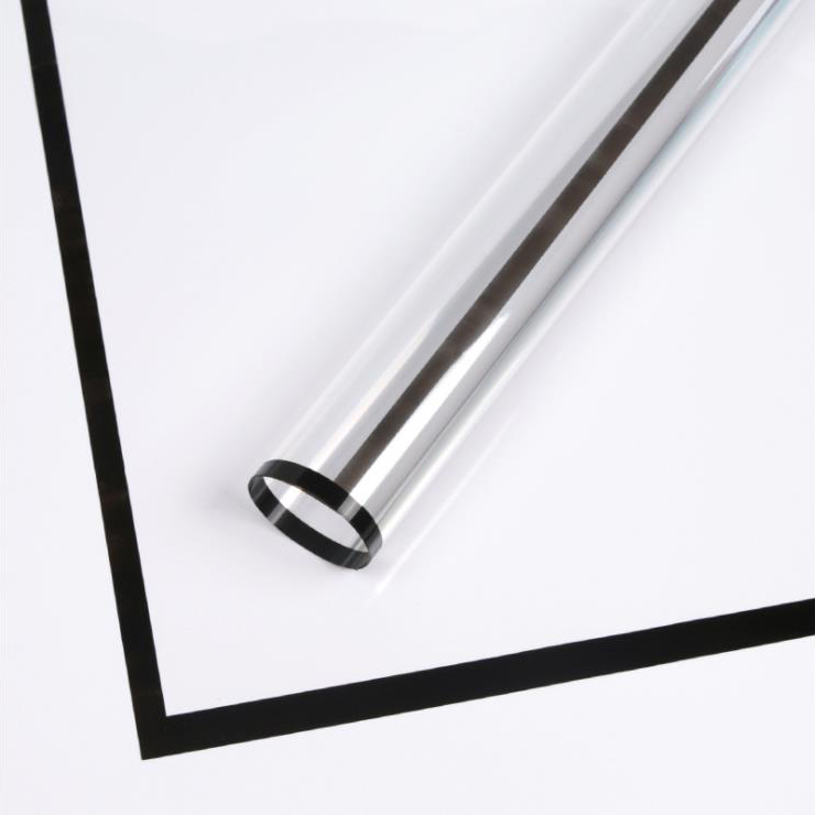 Papel de regalo de flores de plástico con borde monocromático transparente MYHC-15