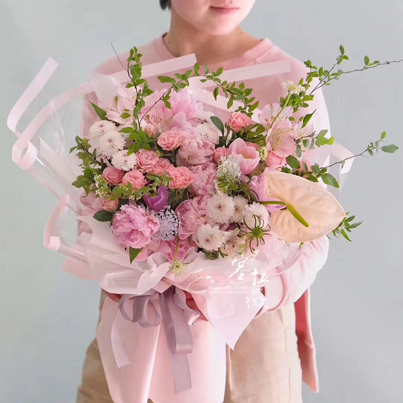Papel de regalo de flores de plástico OPP con borde transparente MYHC-16