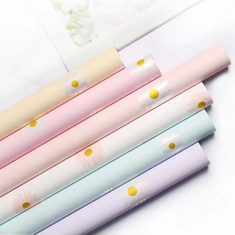 Papel de regalo de flores con película Fresh Little Daisy Pearl MYHC-18