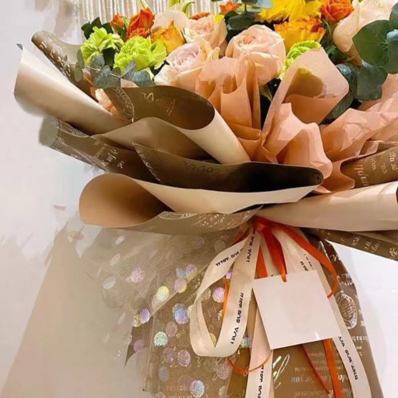 Película para embalaje de flores de cuero de vaca chapada en aluminio con patrón de una cara MYHC-19