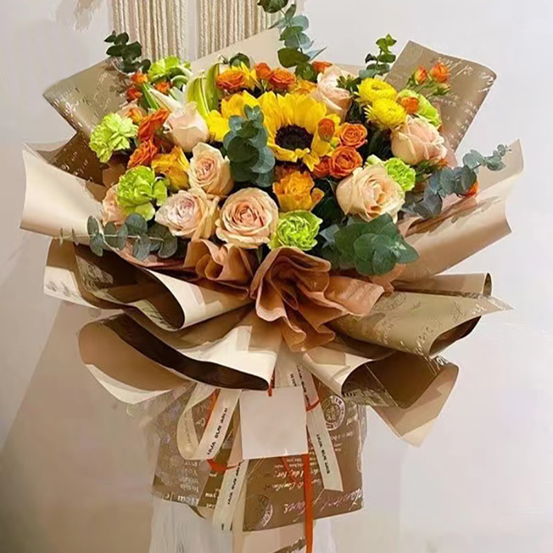 Película para embalaje de flores de cuero de vaca chapada en aluminio con patrón de una cara MYHC-19