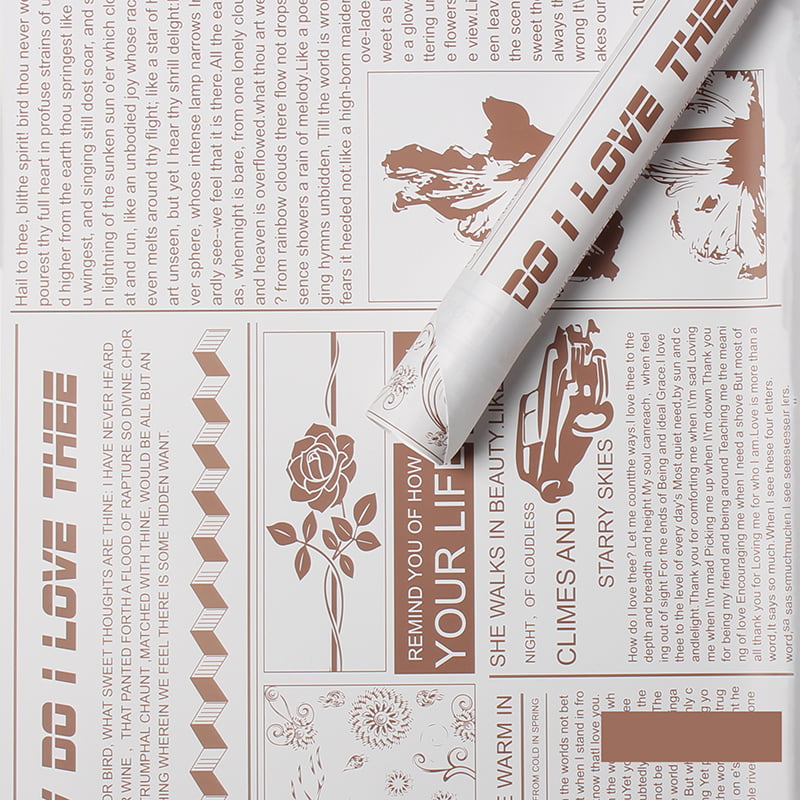 Papel de regalo con flores de piel de vaca estilo periódico retro MYHC-21