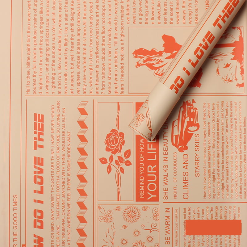 Papel de regalo con flores de piel de vaca estilo periódico retro MYHC-21