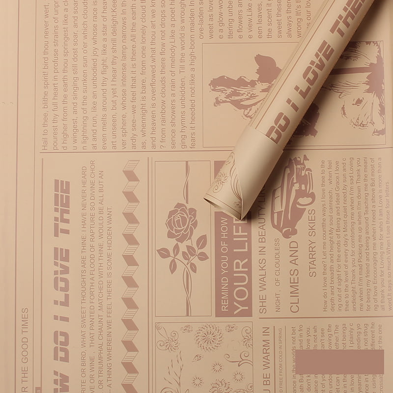 Papel de regalo con flores de piel de vaca estilo periódico retro MYHC-21