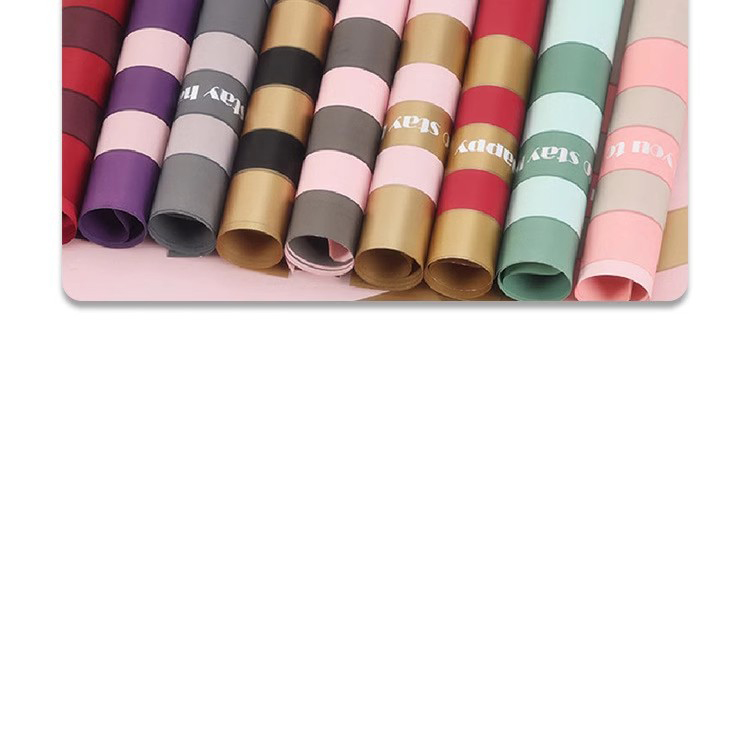 MYHC-22 Papel de regalo de flores con película nacarada horizontal con borde de una sola cara de 57 × 57 cm (± 2 cm)