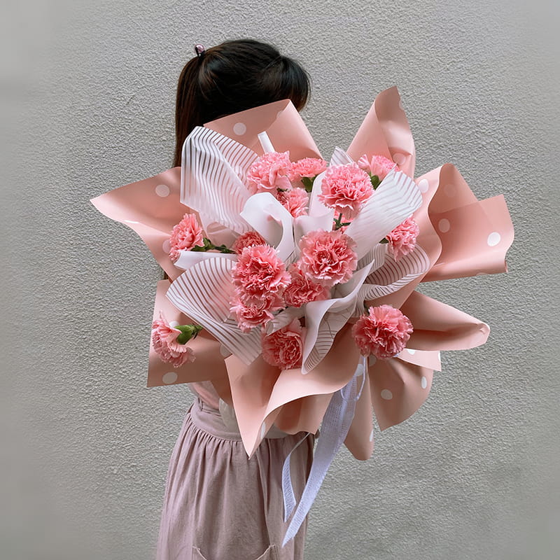 Papel de regalo de flores de algodón con lunares de una cara MYHC-24