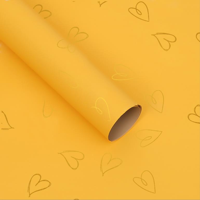 Papel de regalo MYHC-28 Flores de piel de vaca monocromáticas con dibujo lineal en forma de corazón