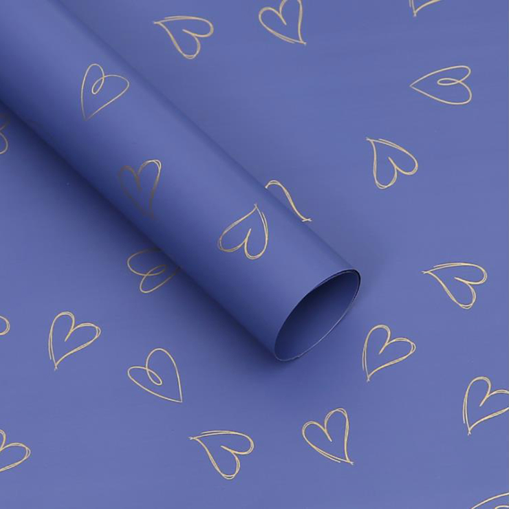 Papel de regalo MYHC-28 Flores de piel de vaca monocromáticas con dibujo lineal en forma de corazón