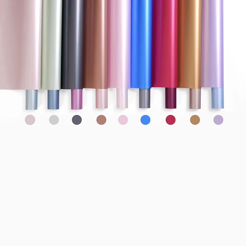 Papel de regalo de flores impermeable de dos colores, doble cara, perla MYHC-32