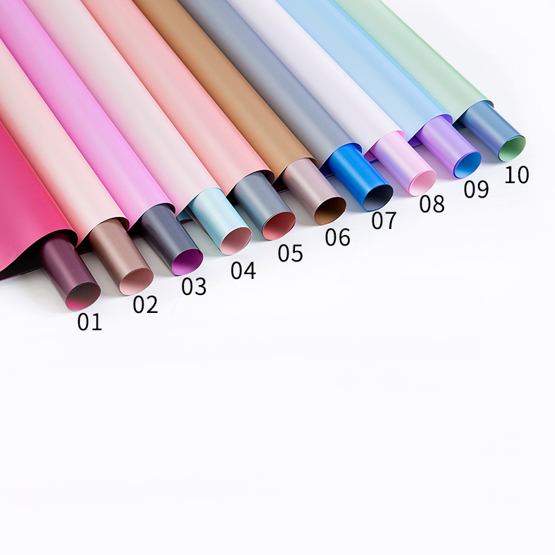 Papel de regalo de flores impermeable de dos colores, doble cara, perla MYHC-32