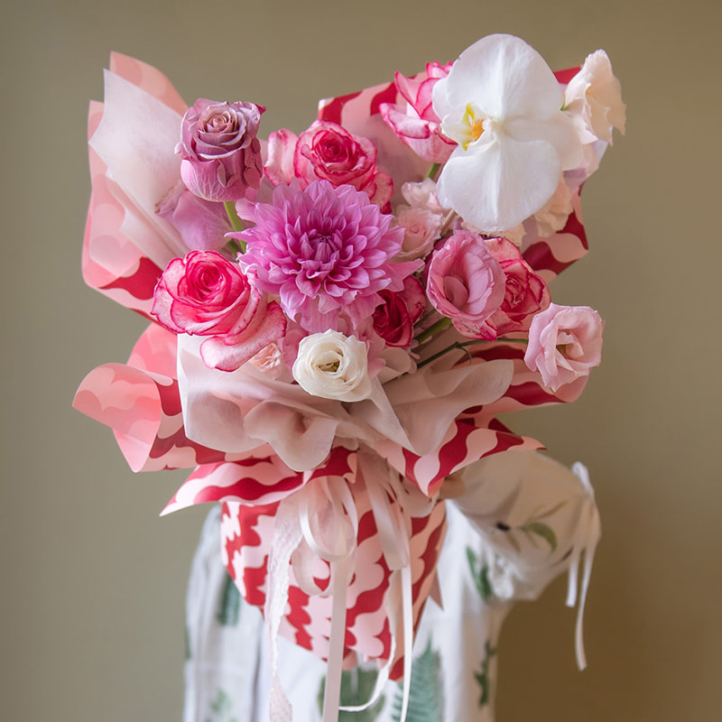 Papel de regalo de flores impermeable con patrón ondulado MYHC-35 BOPP