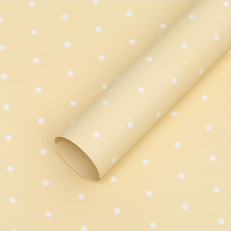 Papel de regalo de flores de algodón con puntos monocromáticos MYHC-37