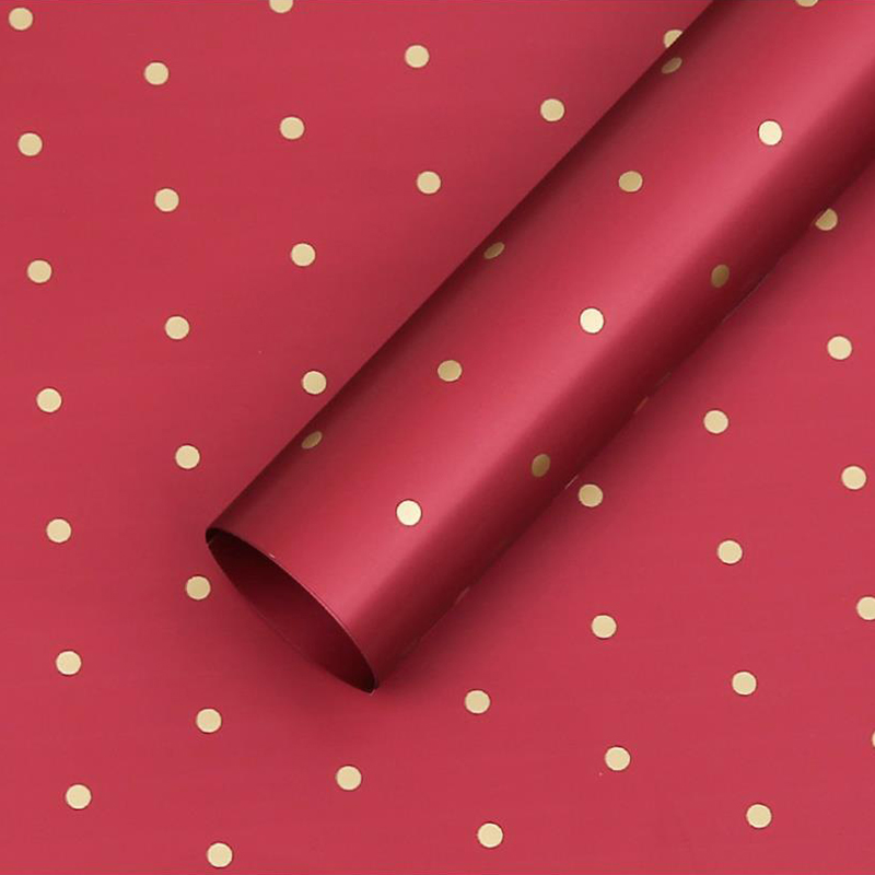 Papel de regalo de flores de algodón con puntos monocromáticos MYHC-37
