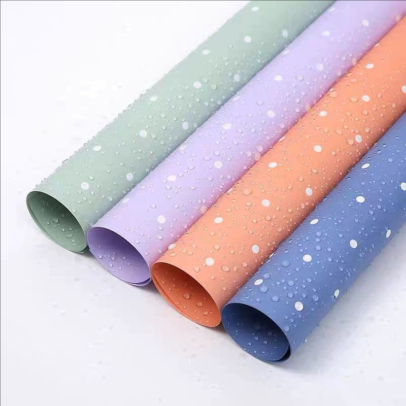 Papel de regalo de flores de algodón con puntos monocromáticos MYHC-37