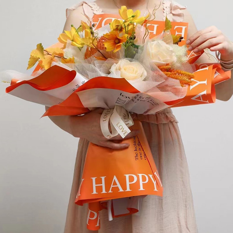 Papel de regalo de flores de cuero de vaca Bopp degradado inglés MYHC-38 INS
