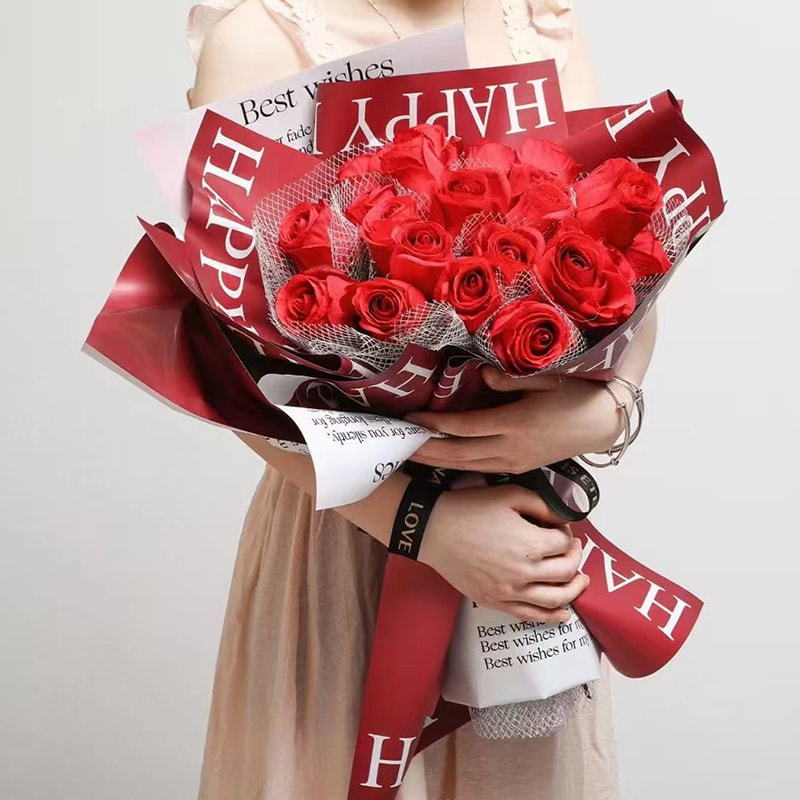 Papel de regalo de flores de cuero de vaca Bopp degradado inglés MYHC-38 INS