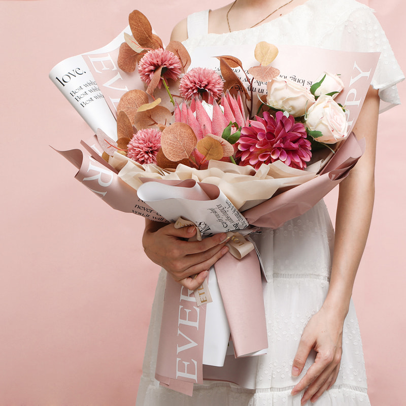 Papel de regalo de flores de cuero de vaca Bopp degradado inglés MYHC-38 INS