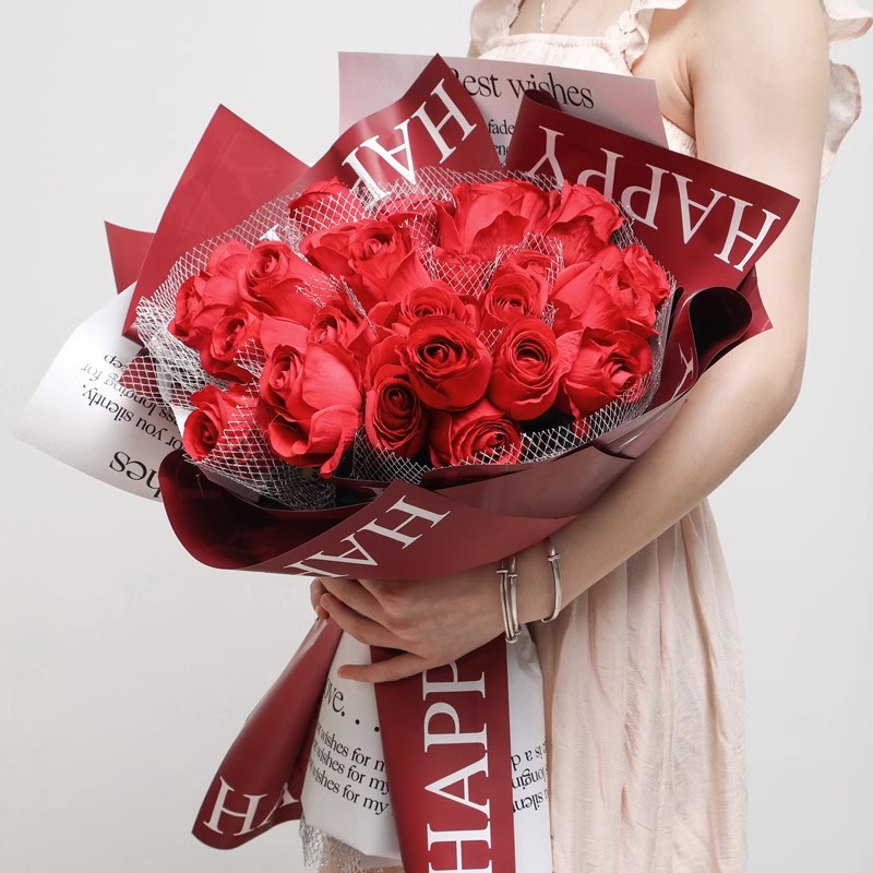 Papel de regalo de flores de cuero de vaca Bopp degradado inglés MYHC-38 INS