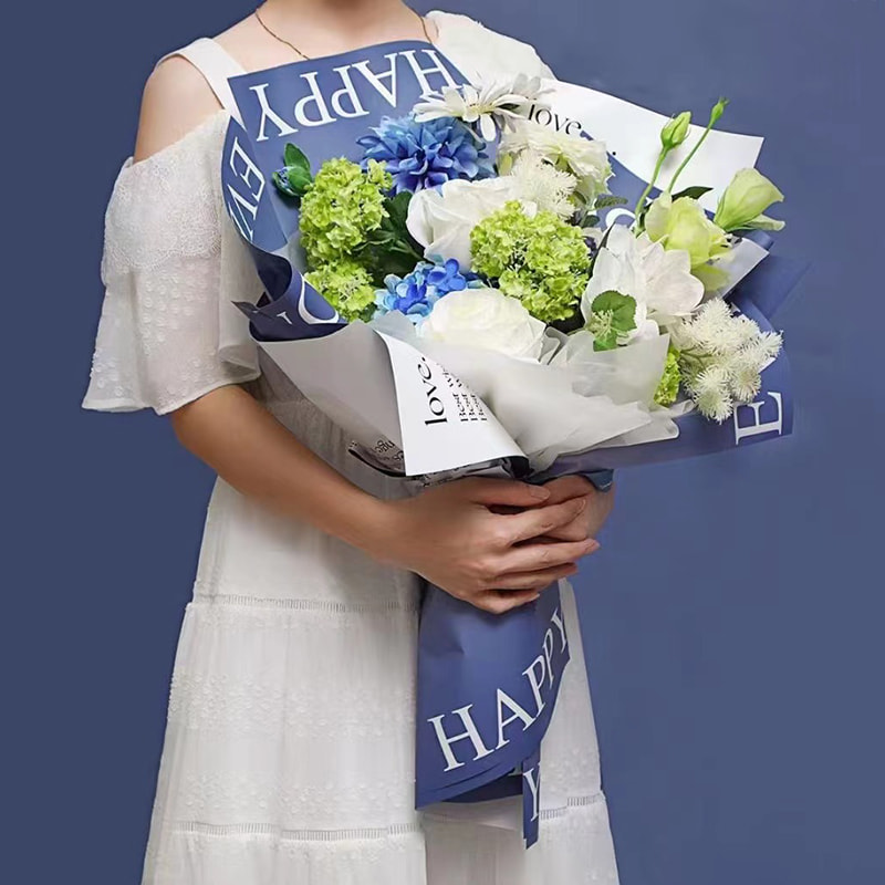 Papel de regalo de flores de cuero de vaca Bopp degradado inglés MYHC-38 INS