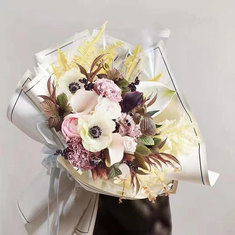 MYHC-39 Marco de fotos con memoria 57 × 57 cm (± 2 cm) Papel de regalo de flores impermeable