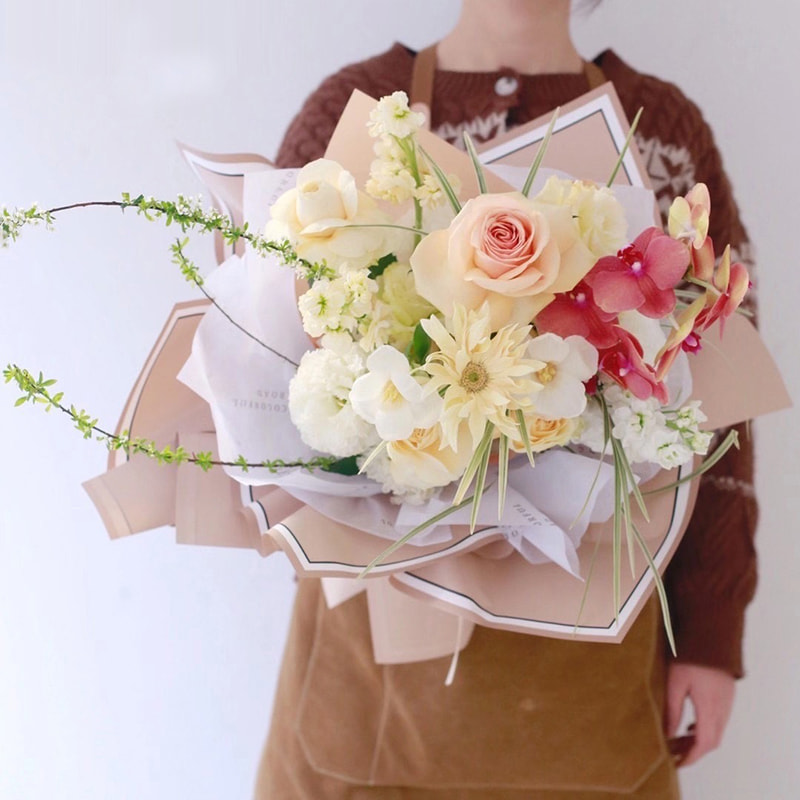MYHC-39 Marco de fotos con memoria 57 × 57 cm (± 2 cm) Papel de regalo de flores impermeable