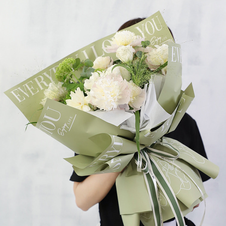 Papel de regalo de flores de algodón monocromático con patrón de abrazo de Jane Eyre MYHC-40