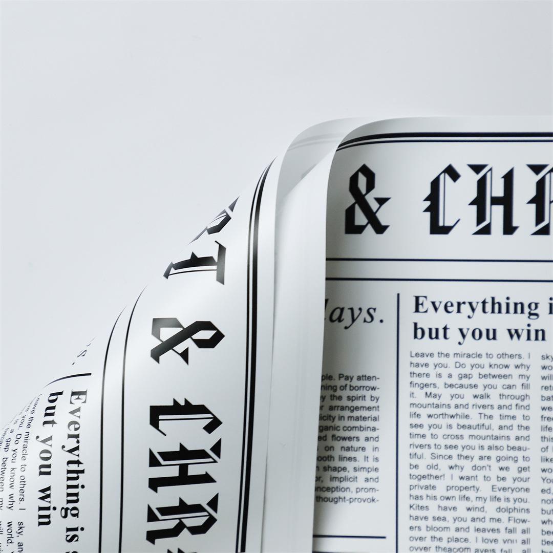 Papel de regalo de flores de piel de vaca estilo periódico de una cara MYHC-41