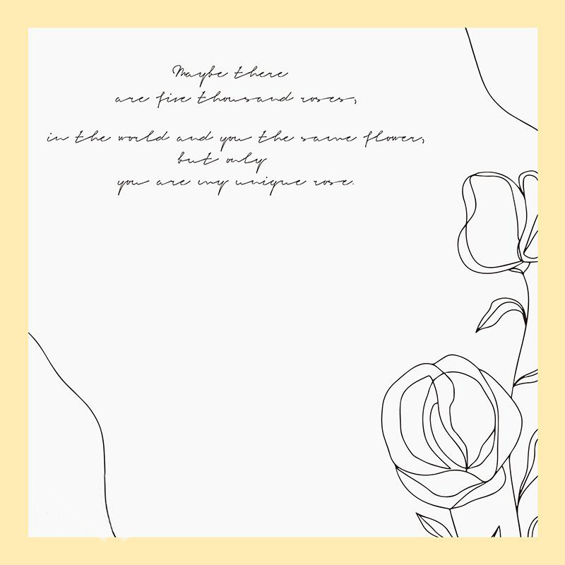 Papel de regalo de flores de algodón con borde de contraste de estilo simple MYHC-42