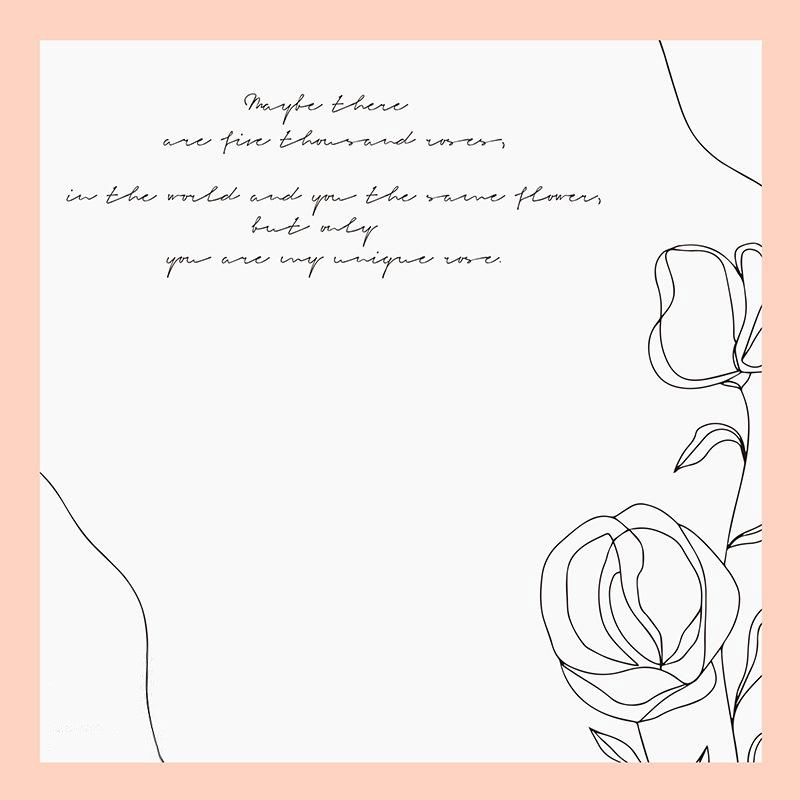 Papel de regalo de flores de algodón con borde de contraste de estilo simple MYHC-42