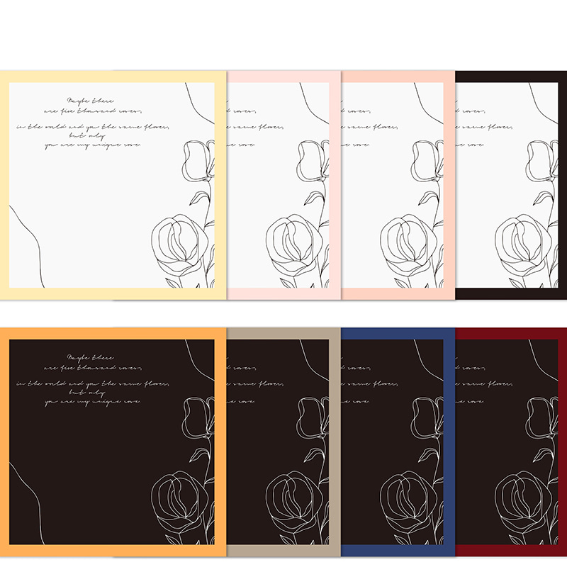 Papel de regalo de flores de algodón con borde de contraste de estilo simple MYHC-42