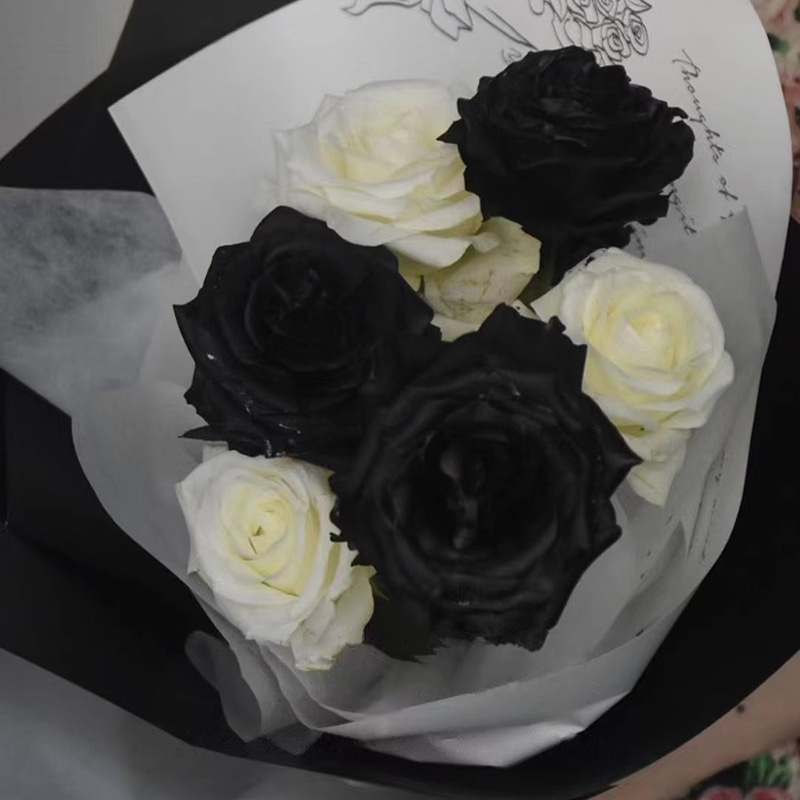 MYHC-43 Película de embalaje de flores de cuero de vaca monocromática romántica francesa