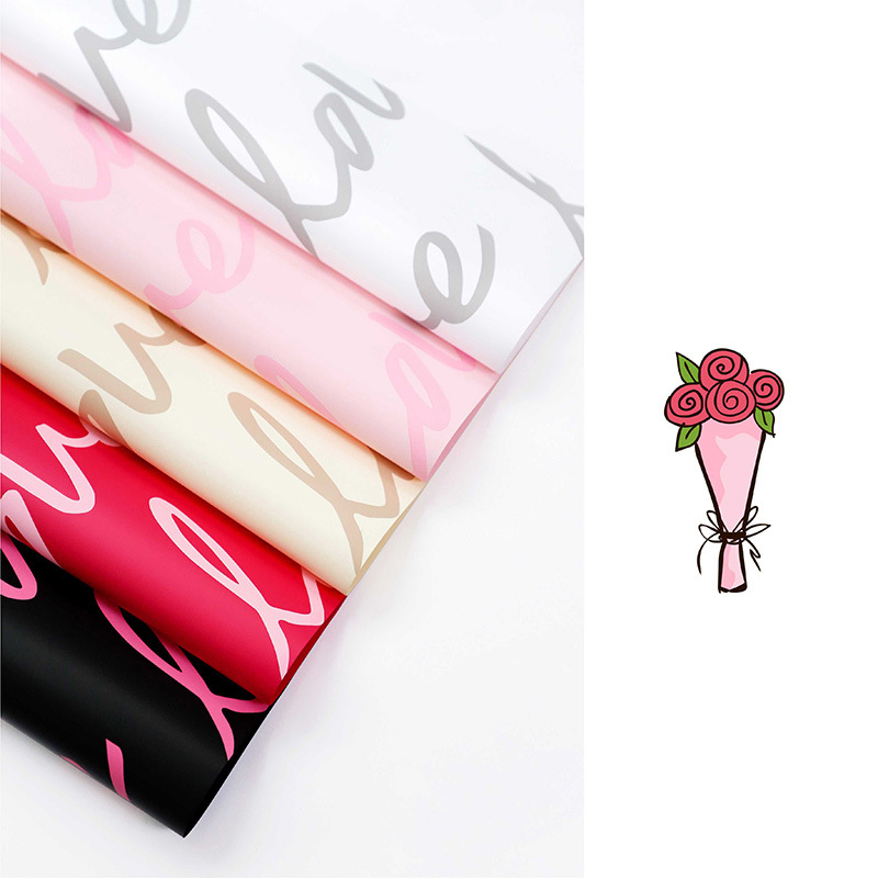 Papel de regalo de flores impermeable MYHC-45 Love Pattern Art