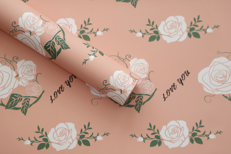 Papel de regalo de flores de piel de vaca de baja saturación MYHC-47