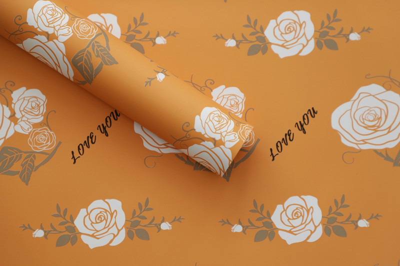 Papel de regalo de flores de piel de vaca de baja saturación MYHC-47
