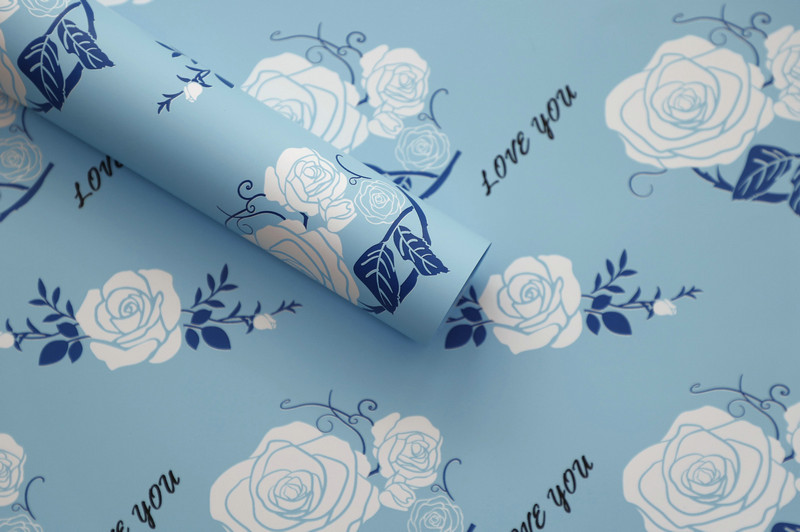 Papel de regalo de flores de piel de vaca de baja saturación MYHC-47