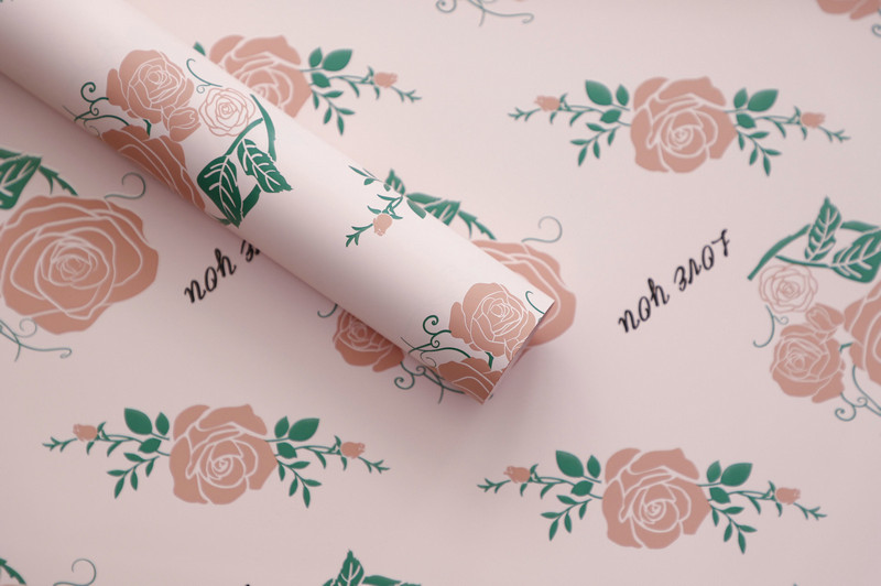 Papel de regalo de flores de piel de vaca de baja saturación MYHC-47