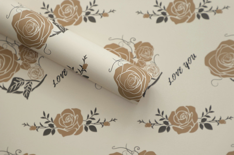 Papel de regalo de flores de piel de vaca de baja saturación MYHC-47