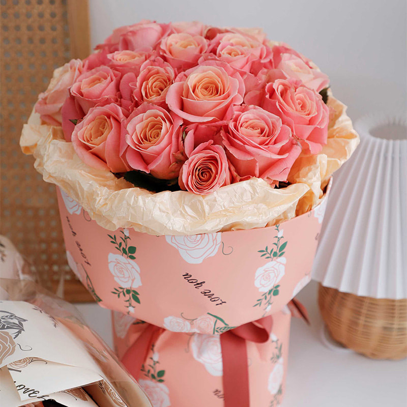 Papel de regalo de flores de piel de vaca de baja saturación MYHC-47