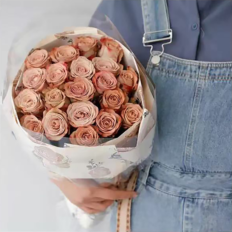 Papel de regalo de flores de piel de vaca de baja saturación MYHC-47