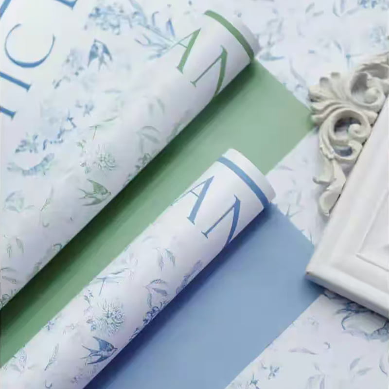 Papel de regalo de flores mate fresco con patrón de una cara MYHC-49
