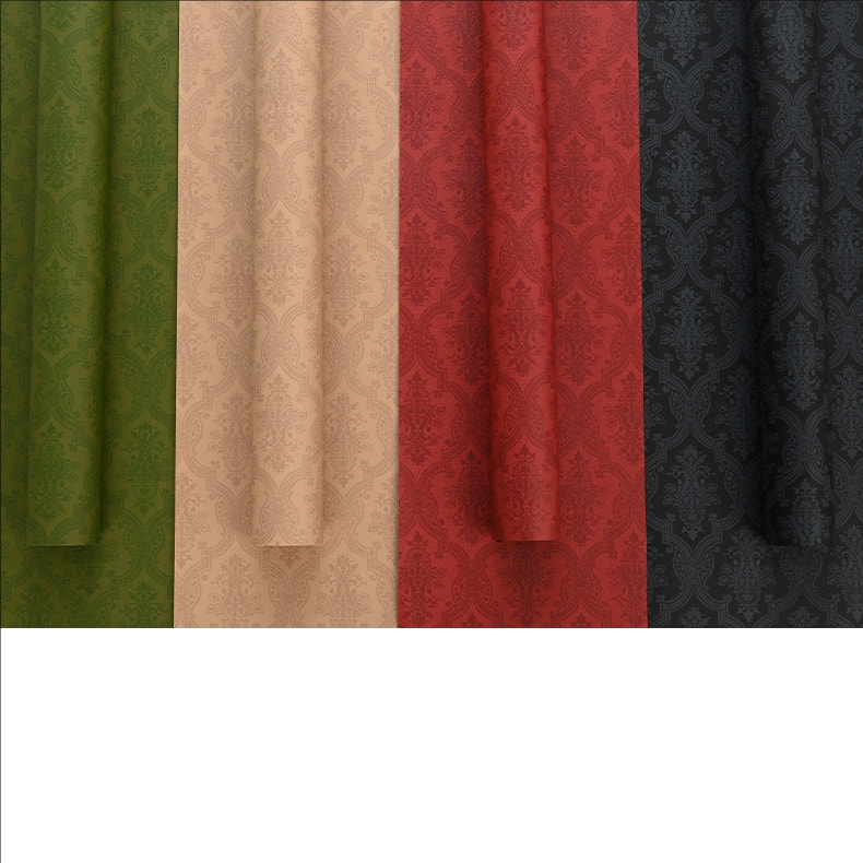Papel de regalo de flores de algodón monocromático con estampado en relieve MYHC-56
