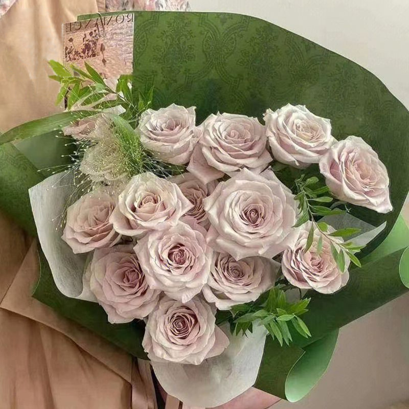 Papel de regalo de flores de algodón monocromático con estampado en relieve MYHC-56